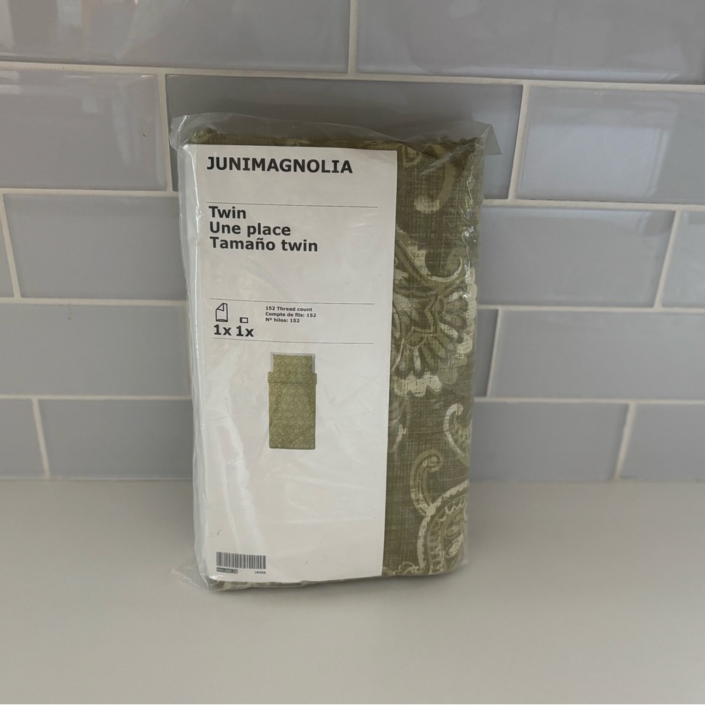 Magnolia Olive Green Paisley Twin Duvet Cover